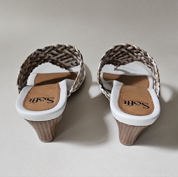 Brand new in box, Sofft Maben shoes size 9 in white/multi. Weave thong heel sand - Picture 3 of 12